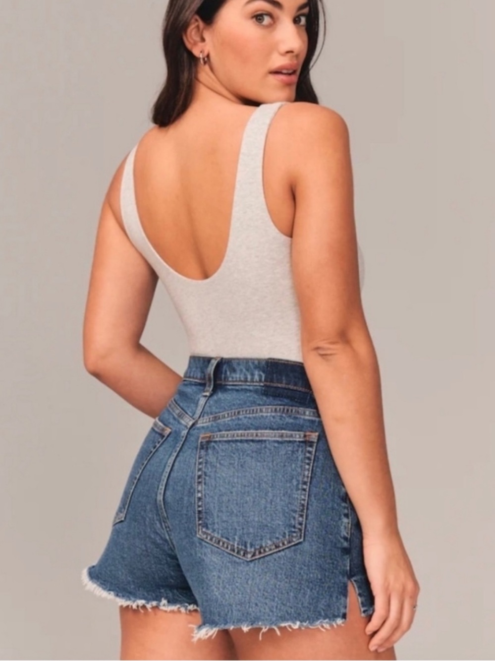 Abercrombie & Fitch The Mom Hugh Rise Denim Shorts